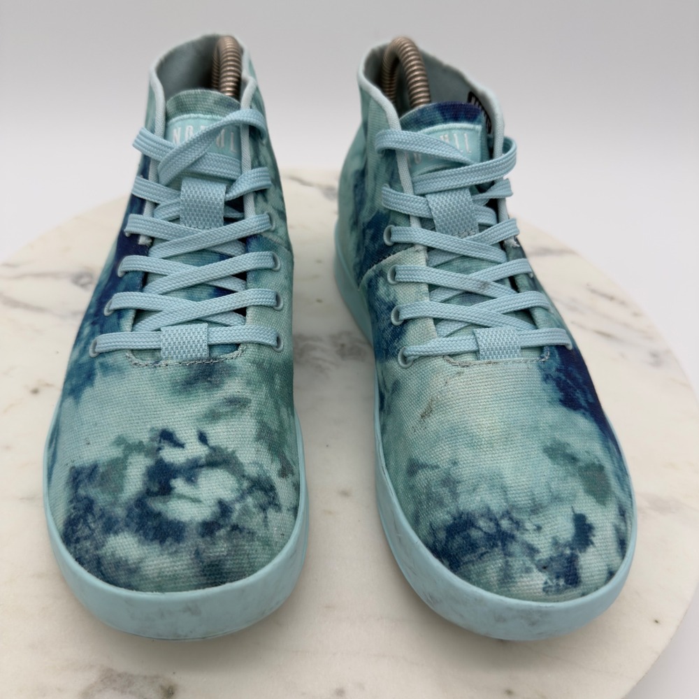 NoBull Canvas Mid Trainers Womens 7 Blue Aqua Tie Dye High Top‎ Training Shoes - Picture 3 of 11
